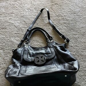 Black Leather Tory Burch Women's Bag